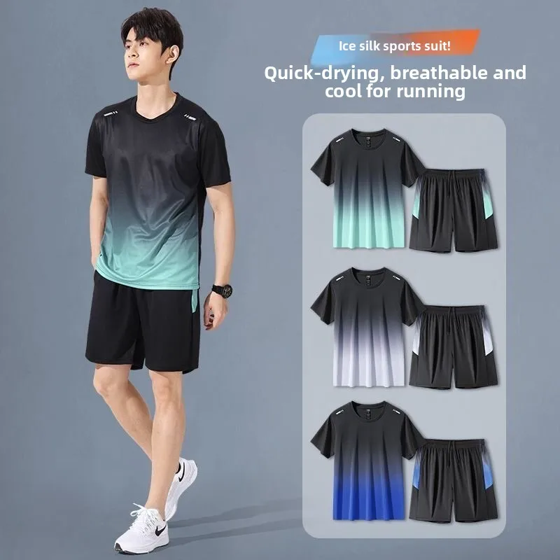Тонкий летний спортивный костюм из ледяного шелка для мужчин и женщин, одежда для бега, тренировок, баскетбола, фитнеса, футболка с коротким рукавом
Тонкий летний спортивный костюм из ледяного шелка для мужчин и женщин, одежда для бега, тренировок, баскетбола, фитнеса, футболка с коротким рукавом