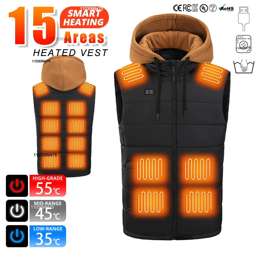 Men Women Heated Vest 15 Areas USB Rechargeable Heated Jacket Waterproof Electric Heated Skiing Vest Winter Sports Accessories
Men Women Heated Vest 15 Areas USB Rechargeable Heated Jacket Waterproof Electric Heated Skiing Vest Winter Sports Accessories