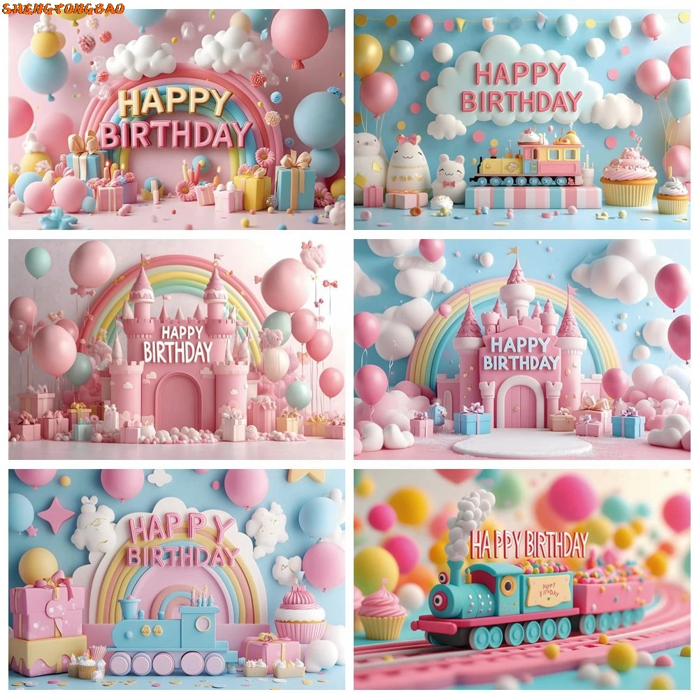 Girls Birthday Party Photography Background Cake Smash Kids Portrait Decor Balloons Rainbow Gifts Castle Backdrop Photo Studio
Girls Birthday Party Photography Background Cake Smash Kids Portrait Decor Balloons Rainbow Gifts Castle Backdrop Photo Studio
