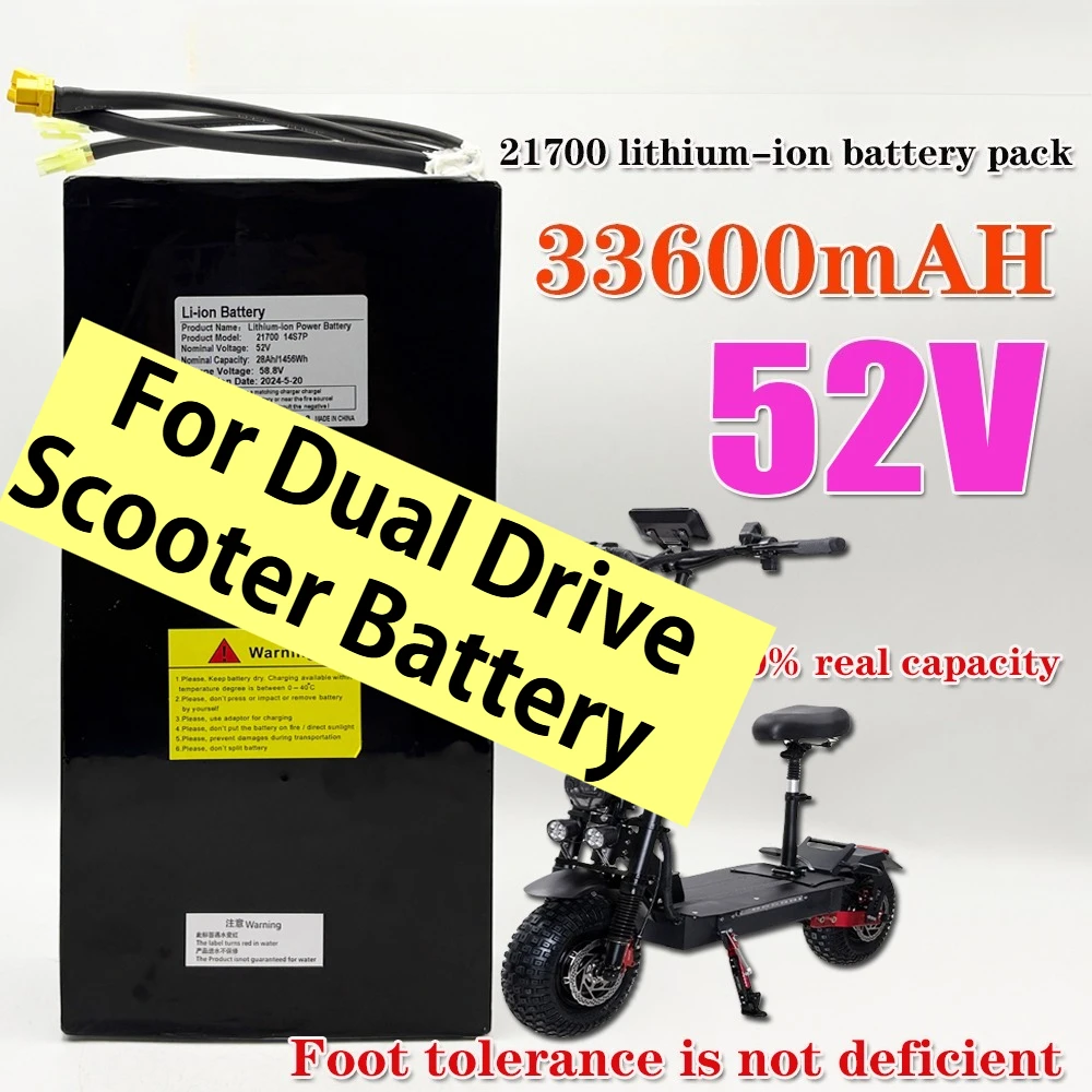 For Electric Bike Electric Scooter Lithium Ion Battery New E-bike 21700 52V 33.6Ah Li-ion 14S7P Battery Pack
For Electric Bike Electric Scooter Lithium Ion Battery New E-bike 21700 52V 33.6Ah Li-ion 14S7P Battery Pack