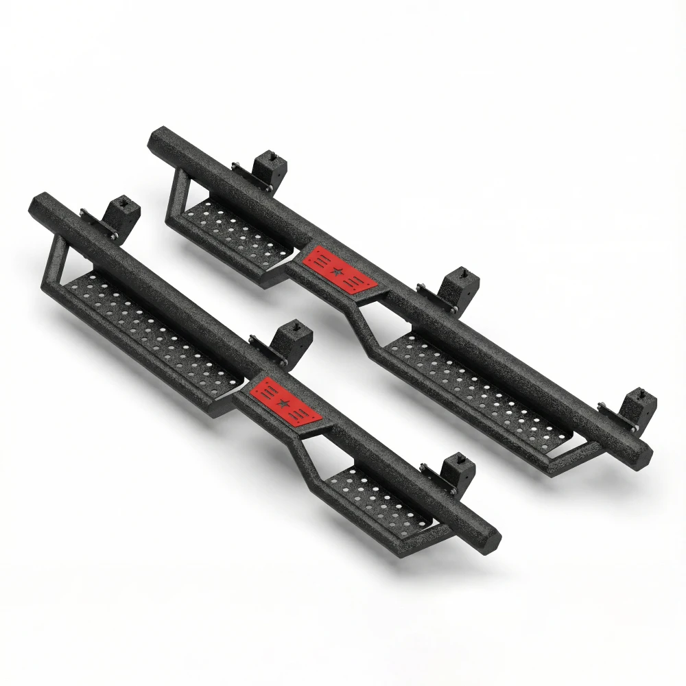 Two-Stairs All-Steel Bolt-On Side Steps for 2018-2026 Jeep JL 4Dr, Black Powder Coated Hex
Two-Stairs All-Steel Bolt-On Side Steps for 2018-2026 Jeep JL 4Dr, Black Powder Coated Hex