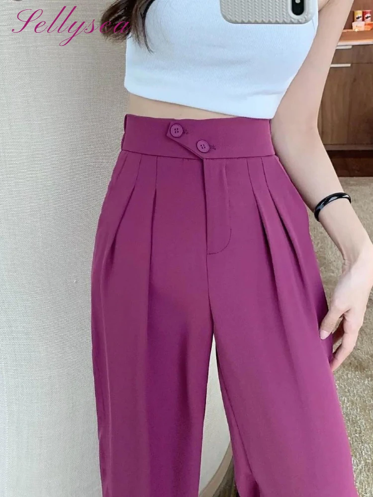 Woman's Trousers Fashion Casual 2024 New in Spring and Summer Loose Wide-leg Pants Buttons Solid Color High Waist Suit Pants
Woman's Trousers Fashion Casual 2024 New in Spring and Summer Loose Wide-leg Pants Buttons Solid Color High Waist Suit Pants
