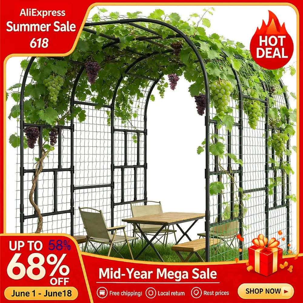 Tall Garden Arch Trellis for Climbing Plants Outdoor, Large Plastic Coated Metal Cucumber Trellis Arbor Arch, Black Custom
Tall Garden Arch Trellis for Climbing Plants Outdoor, Large Plastic Coated Metal Cucumber Trellis Arbor Arch, Black Custom