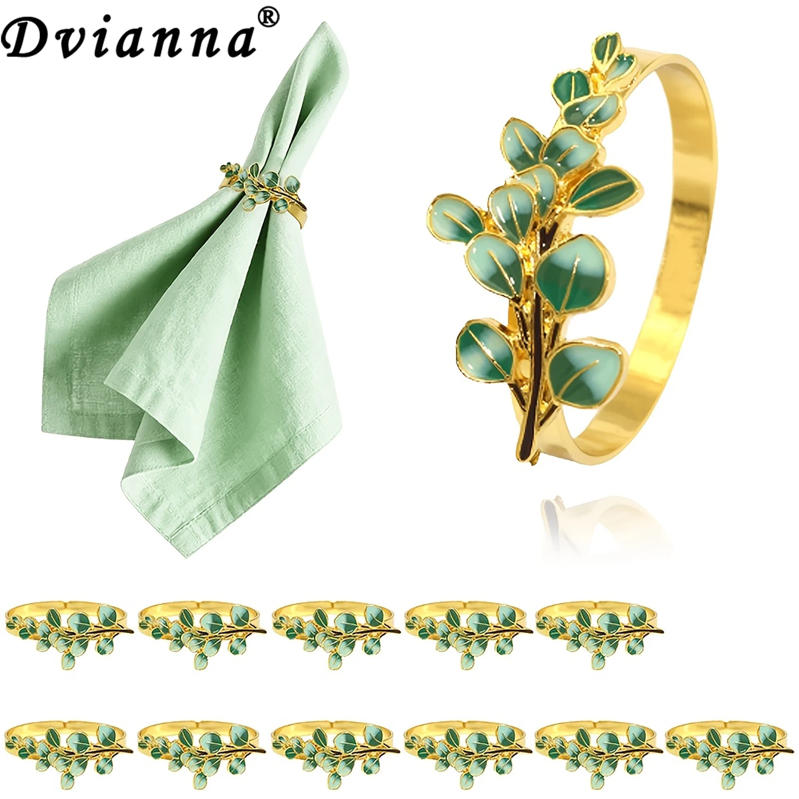 Dvianna 12Pcs Eucalyptus Leaf Napkin Rings Green Enamel Napkin Buckles for Wedding Home Dining
Dvianna 12Pcs Eucalyptus Leaf Napkin Rings Green Enamel Napkin Buckles for Wedding Home Dining