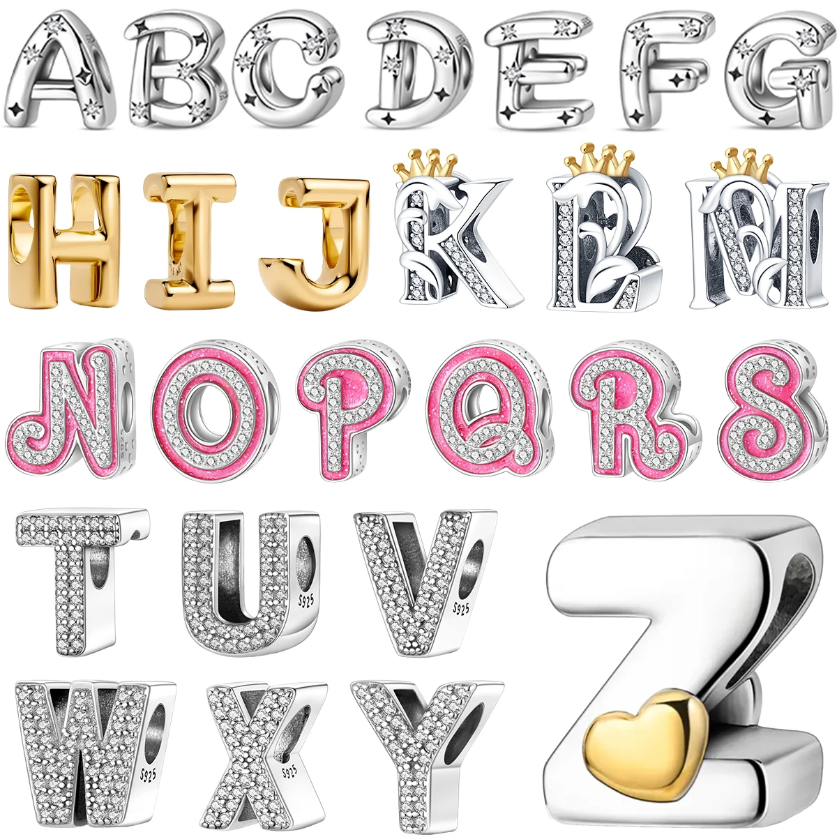 A-Z бусины с алфавитом, подходят для оригинальных браслетов из стерлингового серебра 925 пробы, 26 букв, подвеска для женщин и девочек, ювелирные изделия своими руками, подарок
A-Z бусины с алфавитом, подходят для оригинальных браслетов из стерлингового серебра 925 пробы, 26 букв, подвеска для женщин и девочек, ювелирные изделия своими руками, подарок
