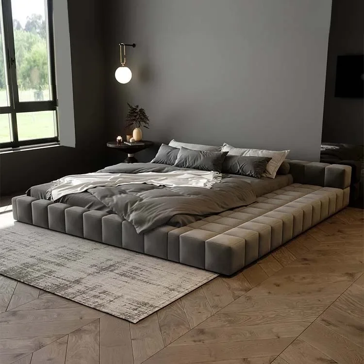 Modern Leather Bedroom Furniture Luxury Up-holstered Bed Italian Fabric Bedroom Tatami King Size Bed
Modern Leather Bedroom Furniture Luxury Up-holstered Bed Italian Fabric Bedroom Tatami King Size Bed