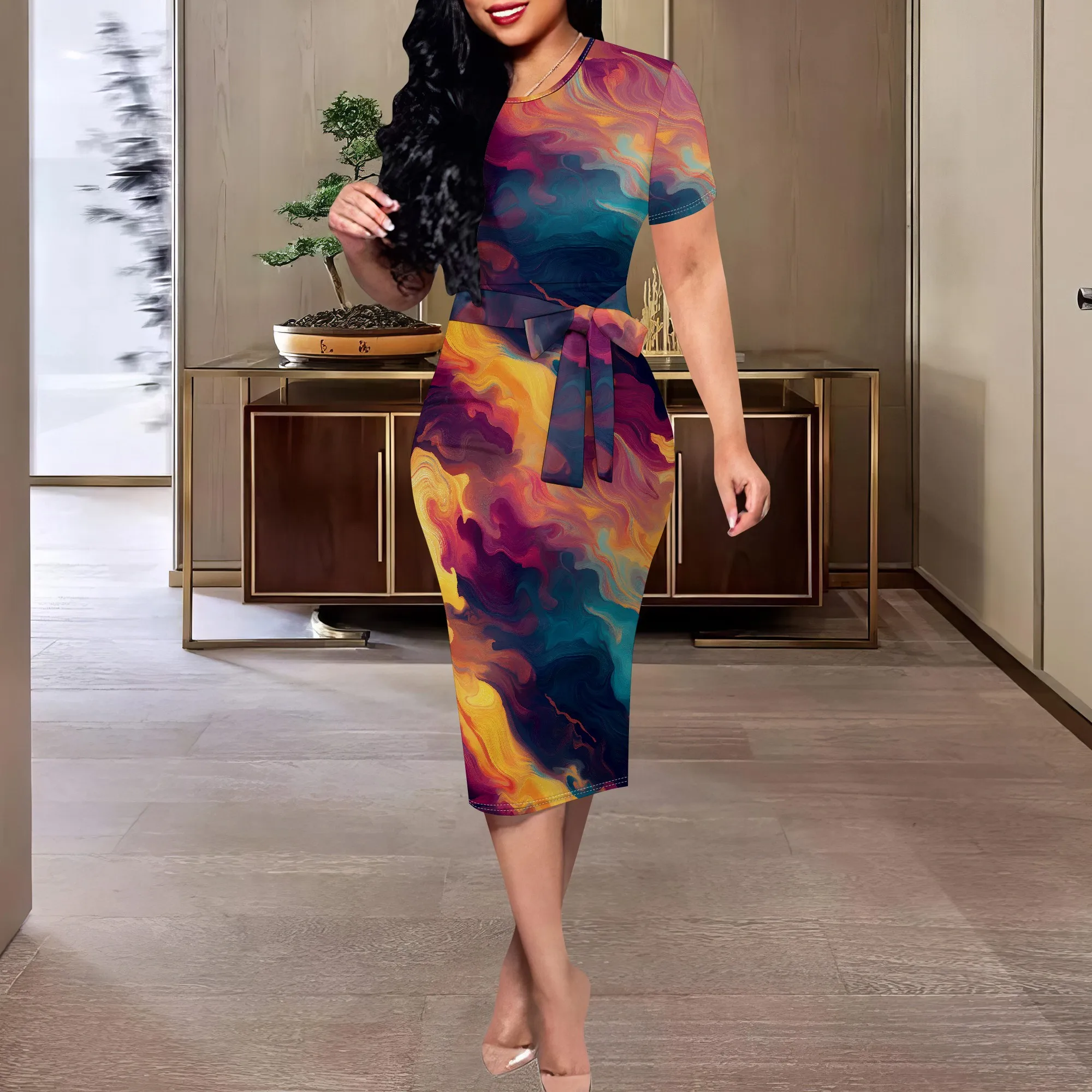 Colorful Abstract Oil Painting Dress XS-3XL – Artistic Midi Bodycon for Gallery, Night Out or Streetwear Style
Colorful Abstract Oil Painting Dress XS-3XL – Artistic Midi Bodycon for Gallery, Night Out or Streetwear Style