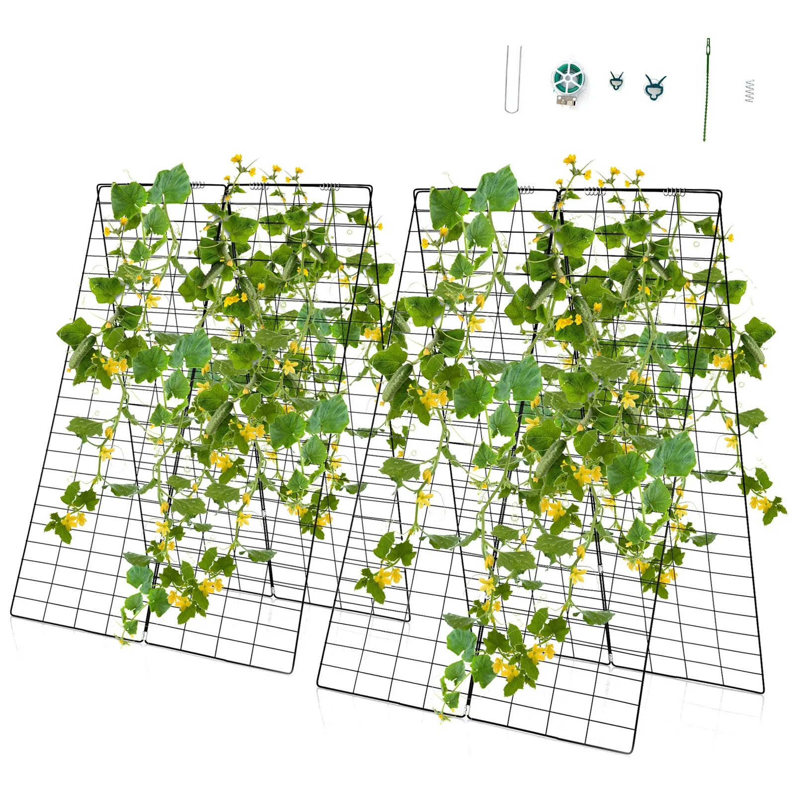 2PCS Foldable Cucumber Trellis A-Frame Plant Supports w/Twist Ties Green
2PCS Foldable Cucumber Trellis A-Frame Plant Supports w/Twist Ties Green
