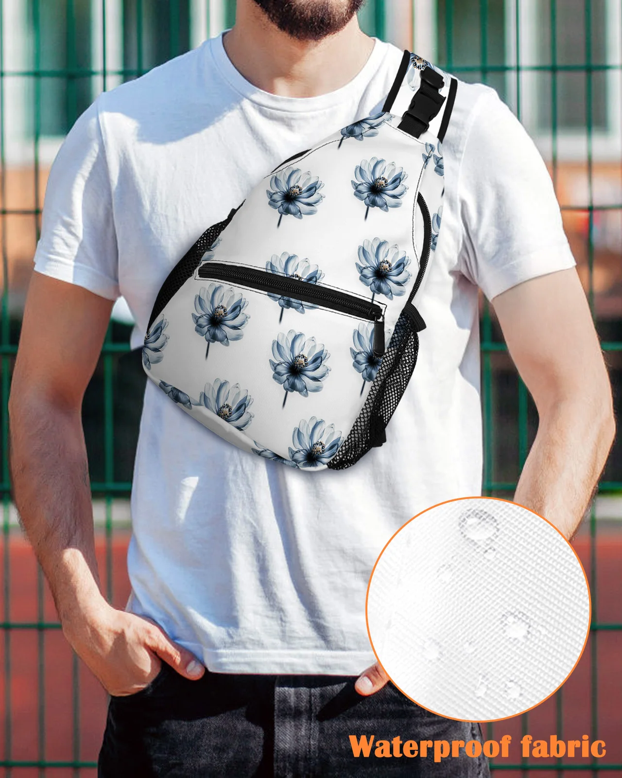 Blue Flowers Chest Bag for Man Women Casual Crossbody Bag Travel Shoulder Bag Large Capacity Sling Bag
Blue Flowers Chest Bag for Man Women Casual Crossbody Bag Travel Shoulder Bag Large Capacity Sling Bag