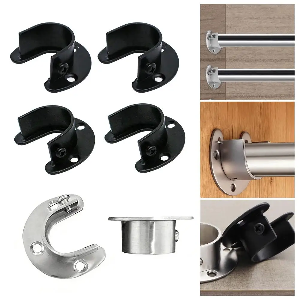 2pcs Black Stainless Steel Open Flange 25mm - Thickened Closet Rod Holder, Wardrobe Towel Rack Bracket with Screws
2pcs Black Stainless Steel Open Flange 25mm - Thickened Closet Rod Holder, Wardrobe Towel Rack Bracket with Screws