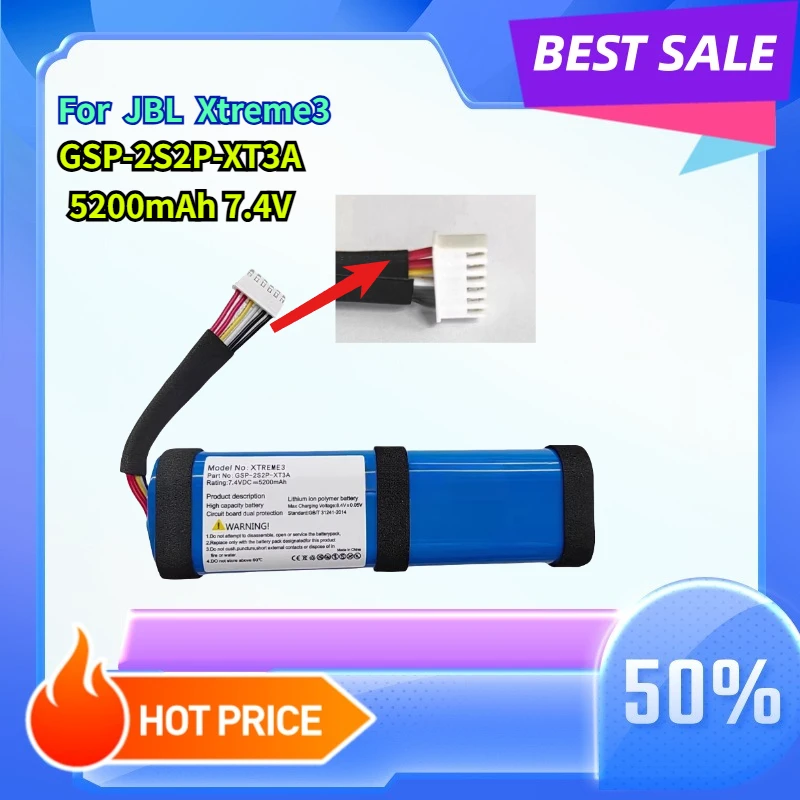 High quality 5200mAh 7.4VApplicable to Xtreme3 battery JBL Boombox 3 battery full capacity GSP-2S2P-XT3A speaker lithium battery
High quality 5200mAh 7.4VApplicable to Xtreme3 battery JBL Boombox 3 battery full capacity GSP-2S2P-XT3A speaker lithium battery