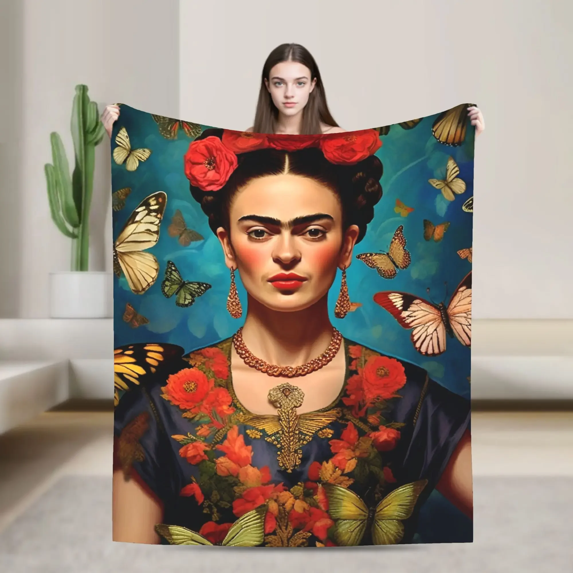 Флисовое одеяло Frida Kahlo с бабочками, легкое, дышащее, для кровати, офиса или путешествий, всесезонное, мягкое одеяло
Флисовое одеяло Frida Kahlo с бабочками, легкое, дышащее, для кровати, офиса или путешествий, всесезонное, мягкое одеяло