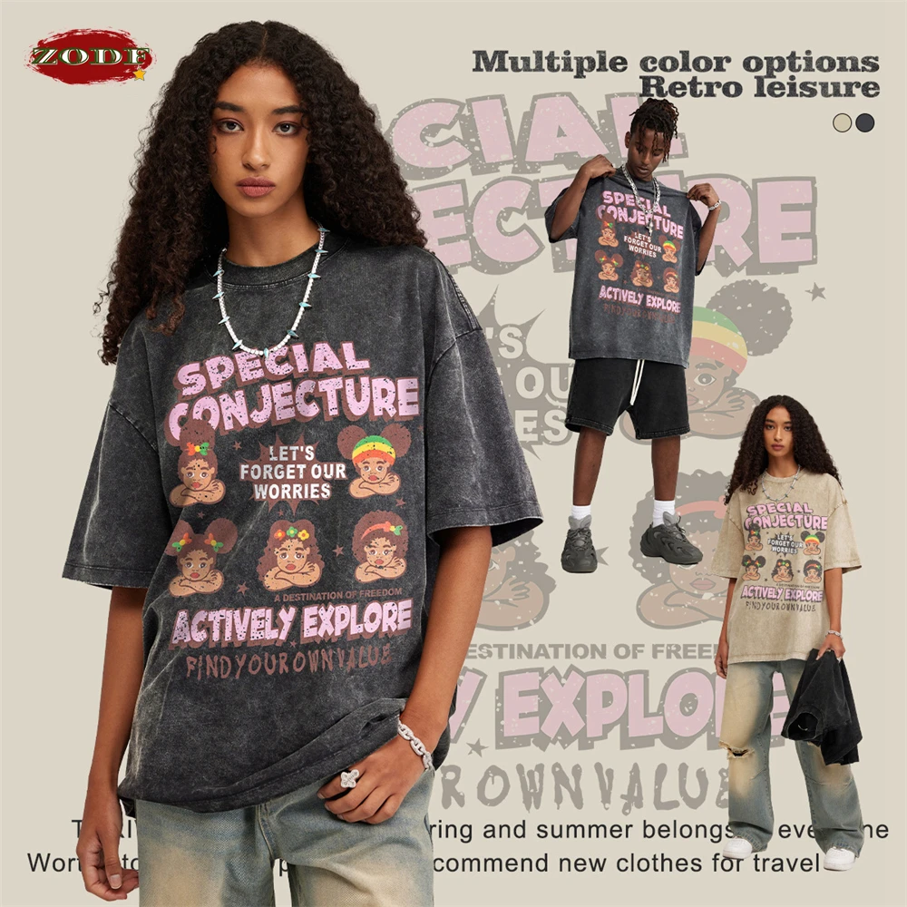 ZODF Vintage Summer Men Cartoon Printing T-Shirts Retro Unisex Couple Oversized Washed 285gsm Cotton T Shirt Tee HY0613
ZODF Vintage Summer Men Cartoon Printing T-Shirts Retro Unisex Couple Oversized Washed 285gsm Cotton T Shirt Tee HY0613