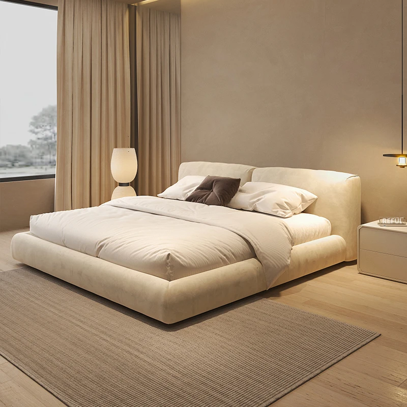 Fabric bed simple modern cream wind bed floor-to-ceiling bed bedroom master bedroom wabi-**** wind milk white
Fabric bed simple modern cream wind bed floor-to-ceiling bed bedroom master bedroom wabi-**** wind milk white
