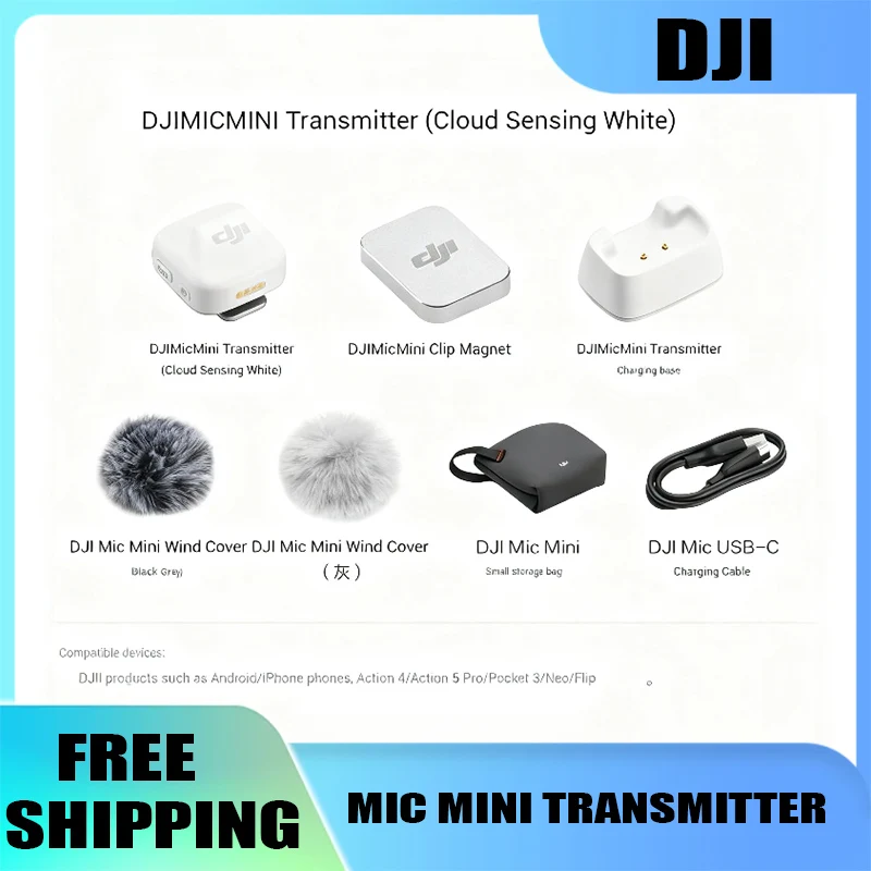 Для DJI Mini беспроводной зажим с шумоподавлением на микрофоне Прямая трансляция 48 часов работы Высококачественная стабильная передача звука
Для DJI Mini беспроводной зажим с шумоподавлением на микрофоне Прямая трансляция 48 часов работы Высококачественная стабильная передача звука
