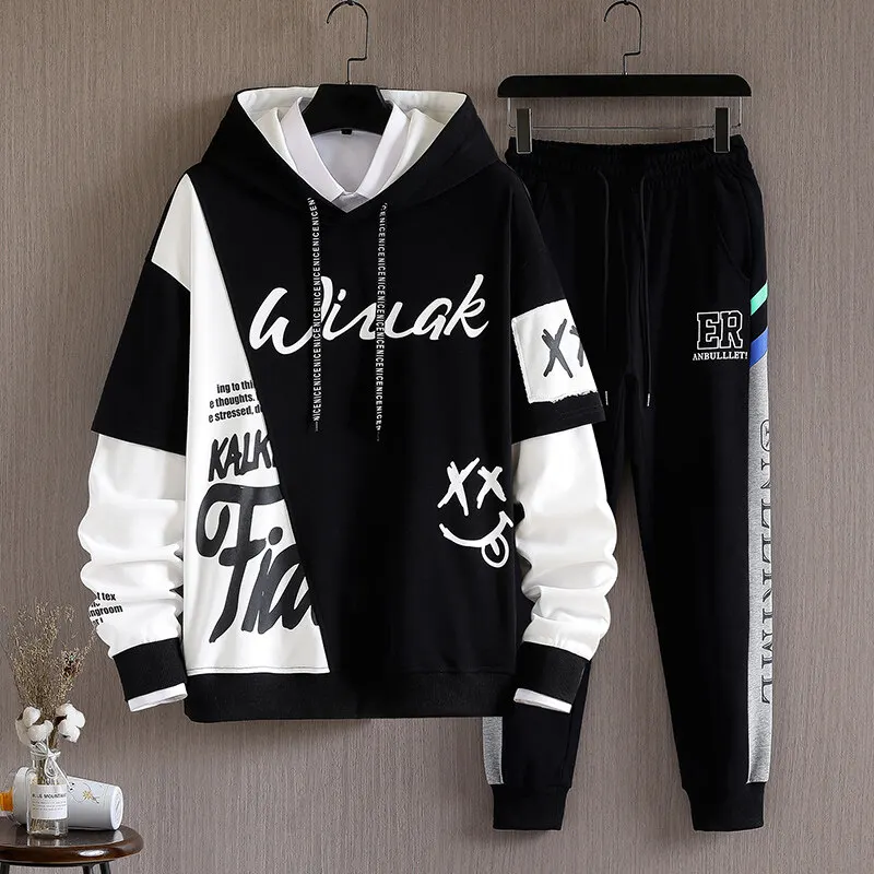 2025 Spring Hoodies Sports Suits Tracksuit Man Hooded Pullover + Sweatpants Two Piece Outfits Hip Hop Streetwear Men Sets
2025 Spring Hoodies Sports Suits Tracksuit Man Hooded Pullover + Sweatpants Two Piece Outfits Hip Hop Streetwear Men Sets