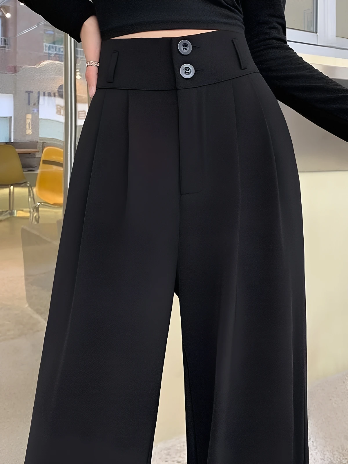 High Waist Wide Leg Suit Pants Women's Summer Thin Narrow Version Professional Black Straight Casual Trousers
High Waist Wide Leg Suit Pants Women's Summer Thin Narrow Version Professional Black Straight Casual Trousers