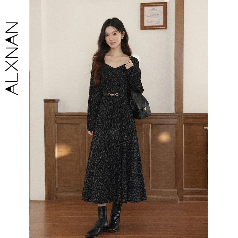 ALXNAN женское черное длинное платье с цветочным принтом, осень 202, модное элегантное платье с высокой талией и v-образным вырезом и длинными рукавами L57136-1
ALXNAN женское черное длинное платье с цветочным принтом, осень 202, модное элегантное платье с высокой талией и v-образным вырезом и длинными рукавами L57136-1