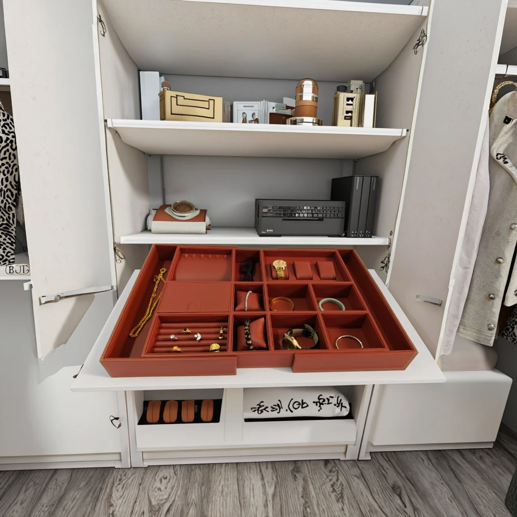 Custom square leather necklace storage box for wardrobes and closets
Custom square leather necklace storage box for wardrobes and closets