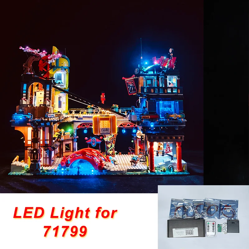 LED Remote Control Lighting Kit Compatible with 71799 Ninjago City Markets Blocks, Decor Display Lamp (Lights Only, No Blocks)
LED Remote Control Lighting Kit Compatible with 71799 Ninjago City Markets Blocks, Decor Display Lamp (Lights Only, No Blocks)