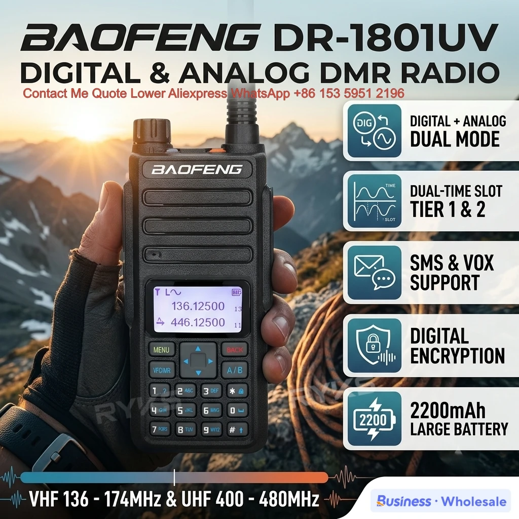 Dmr Digital Radio For Security Projects Baofeng Dr-1801Uv 5W Walkie Talkie Dmr+Analog Digital Encryption Vox Sconto Negoziabile
Dmr Digital Radio For Security Projects Baofeng Dr-1801Uv 5W Walkie Talkie Dmr+Analog Digital Encryption Vox Sconto Negoziabile