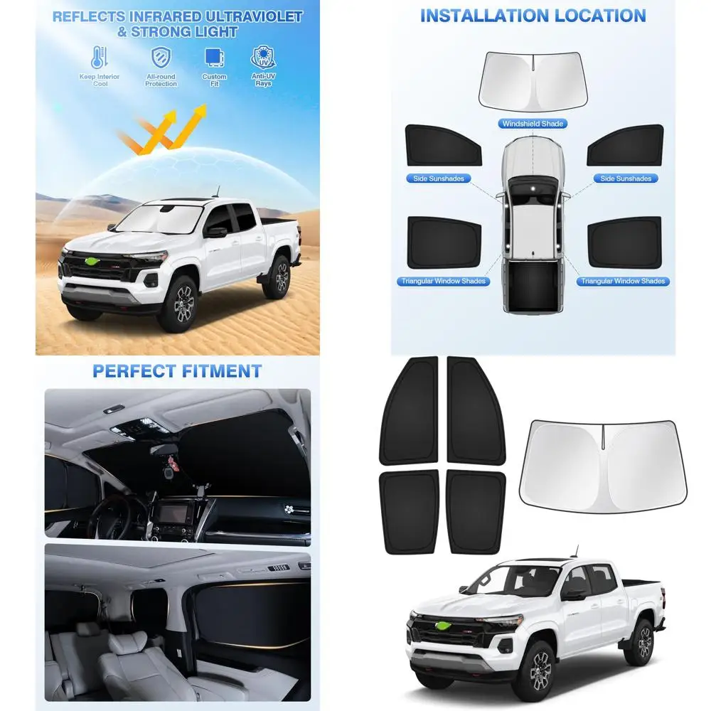 Chevrolet Colorado 2023-2026 Windshield & Side Window Sunshades - Black Privacy Shields for Cooling & Protection
Chevrolet Colorado 2023-2026 Windshield & Side Window Sunshades - Black Privacy Shields for Cooling & Protection