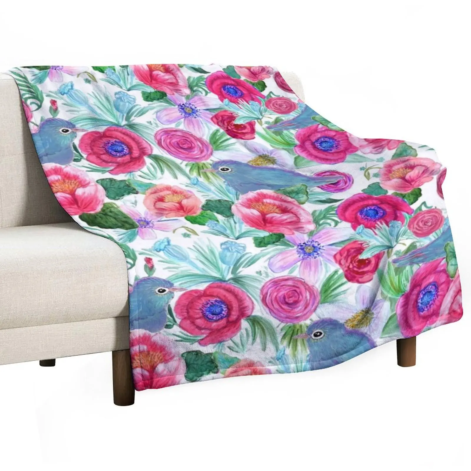Pink Peony and bluebirds, flowers and butterflies in watercolor Throw Blanket Sofa Quilt Flannels Blankets
Pink Peony and bluebirds, flowers and butterflies in watercolor Throw Blanket Sofa Quilt Flannels Blankets