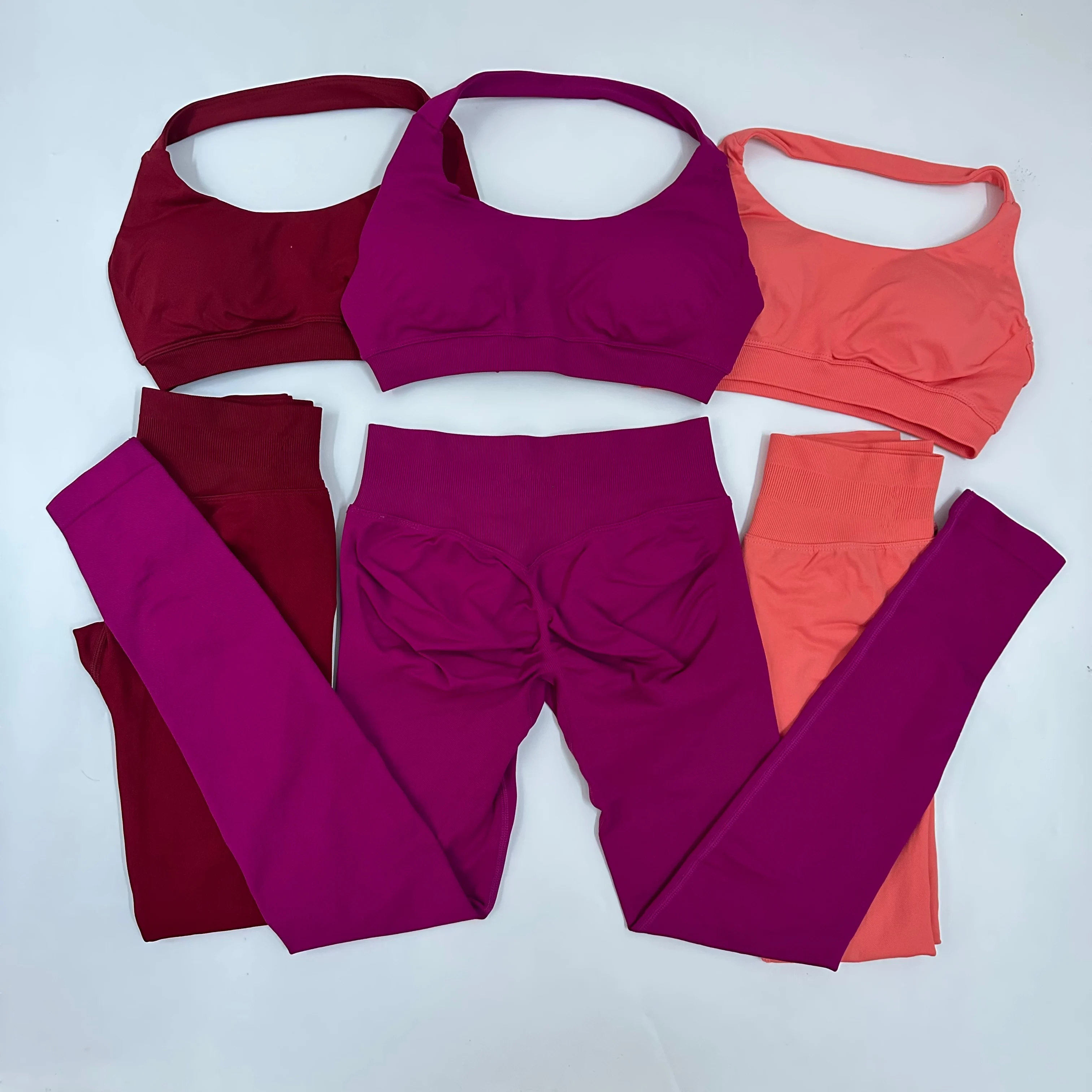 High Elastic Seamless Gym Set Women Yoga Clothing Sportswear Impact Leggings and Halter Sports Bra 2 Piece Sets Workout Outfit
High Elastic Seamless Gym Set Women Yoga Clothing Sportswear Impact Leggings and Halter Sports Bra 2 Piece Sets Workout Outfit