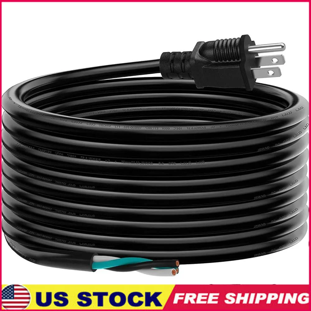 25FT 12AWG 3Prong Replacement Power Cord Heavy Duty Extension Cable 20Amp Pigtail Wire Pool Motor Tools
25FT 12AWG 3Prong Replacement Power Cord Heavy Duty Extension Cable 20Amp Pigtail Wire Pool Motor Tools