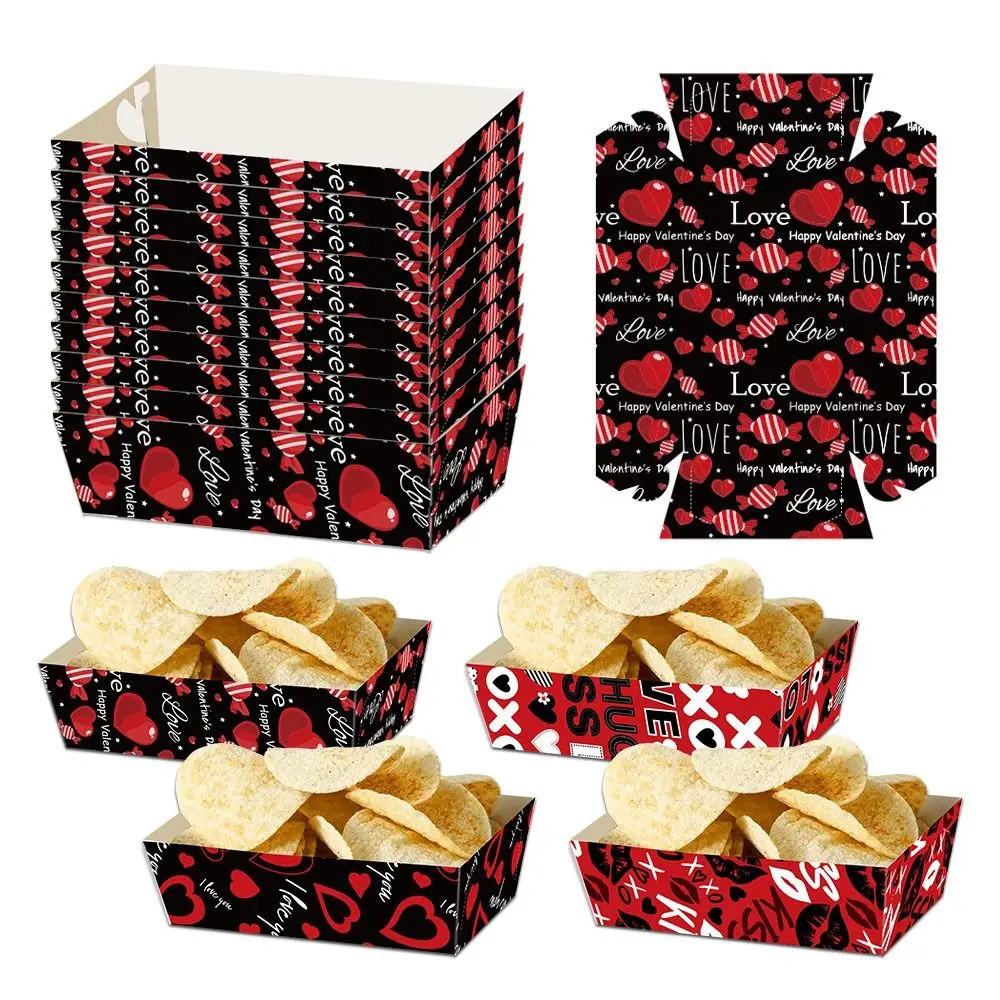 12Pcs/Set Creative Disposable Paper Food Trays Boat-Shaped Trays Paper Valentine's Day Dinner Plate Thickened Rectangular
12Pcs/Set Creative Disposable Paper Food Trays Boat-Shaped Trays Paper Valentine's Day Dinner Plate Thickened Rectangular