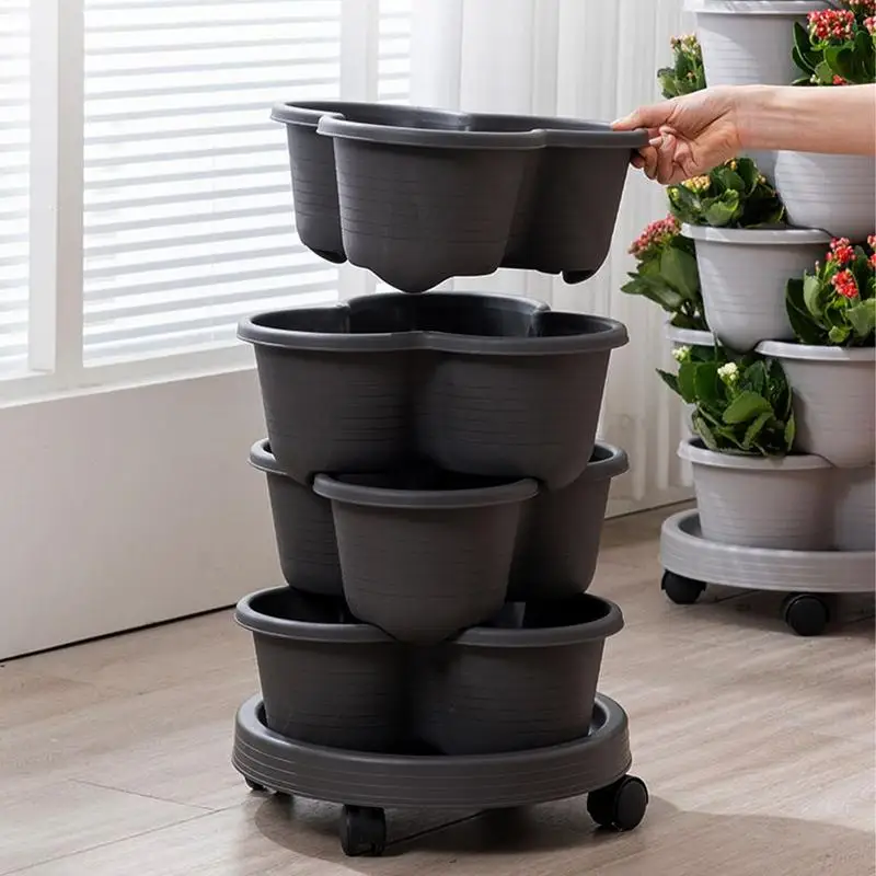 3 Tiers Vertical Tower Stackable Pot Strawberry Planter Tower for Home Garden Herb Flower Vegetable Cultivation Flower Pot 4pcs
3 Tiers Vertical Tower Stackable Pot Strawberry Planter Tower for Home Garden Herb Flower Vegetable Cultivation Flower Pot 4pcs