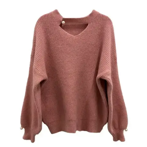 Knit Tops for Woman Red V-neck Women's Sweater Pullovers Crochet Cold Winter Y2k Fashion Korea Vintage New in Warm Knitwear 90s