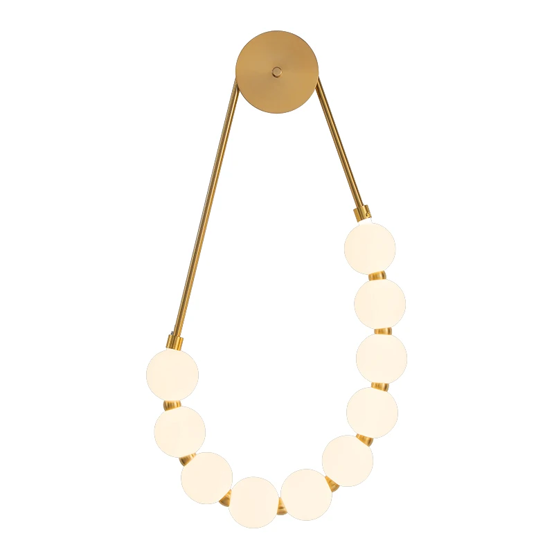 Modern Platinum Bedside Wall Lamp Design Pearl Necklace Living Room Background Light Emitting Diode Wall Lamp
Modern Platinum Bedside Wall Lamp Design Pearl Necklace Living Room Background Light Emitting Diode Wall Lamp