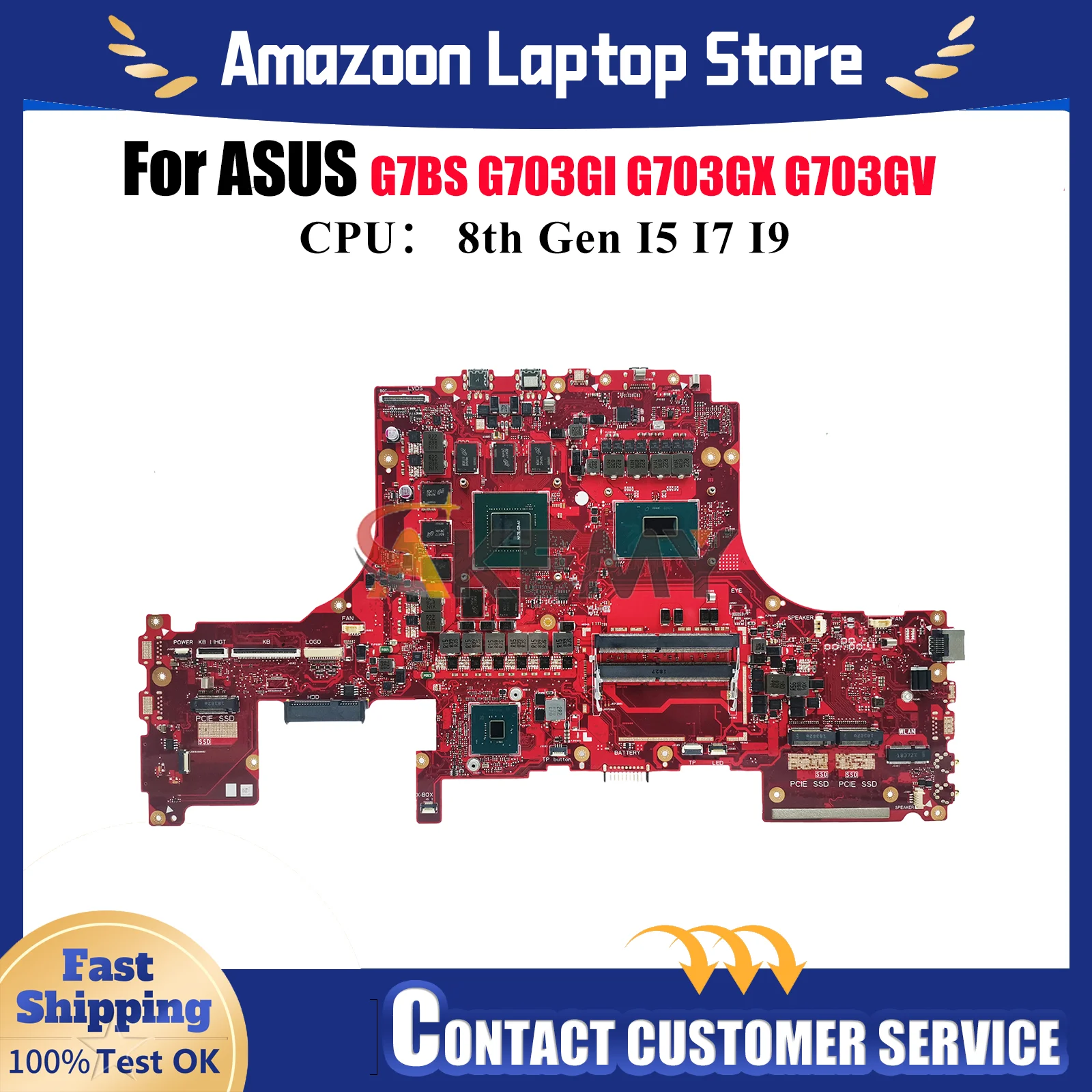 G703Gi Laptop Motherboard For ASUS ROG G703GI G7BS G703GMR G703GM G703GX G703G G703GV Mainboard With I5 I7 I9 CPU 100% tests OK
G703Gi Laptop Motherboard For ASUS ROG G703GI G7BS G703GMR G703GM G703GX G703G G703GV Mainboard With I5 I7 I9 CPU 100% tests OK