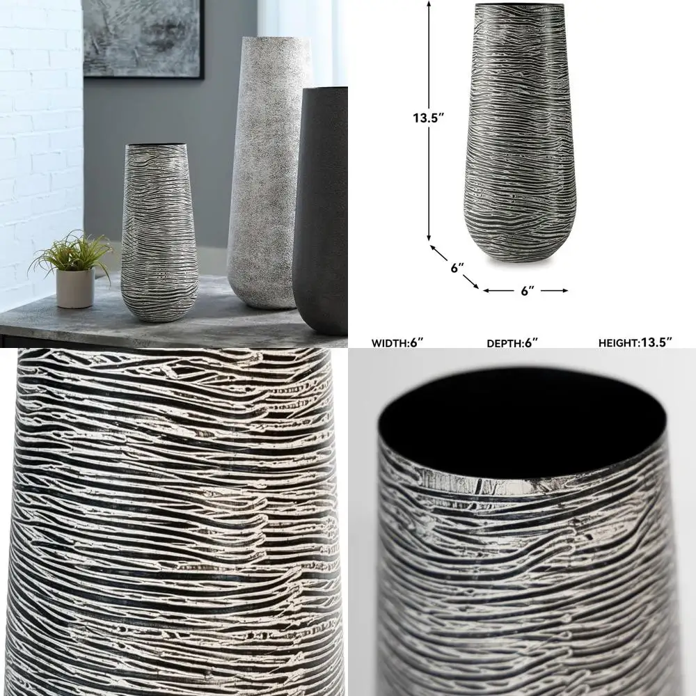 Современная винтажная металлическая ваза серого цвета 13,5 дюймов
Современная винтажная металлическая ваза серого цвета 13,5 дюймов