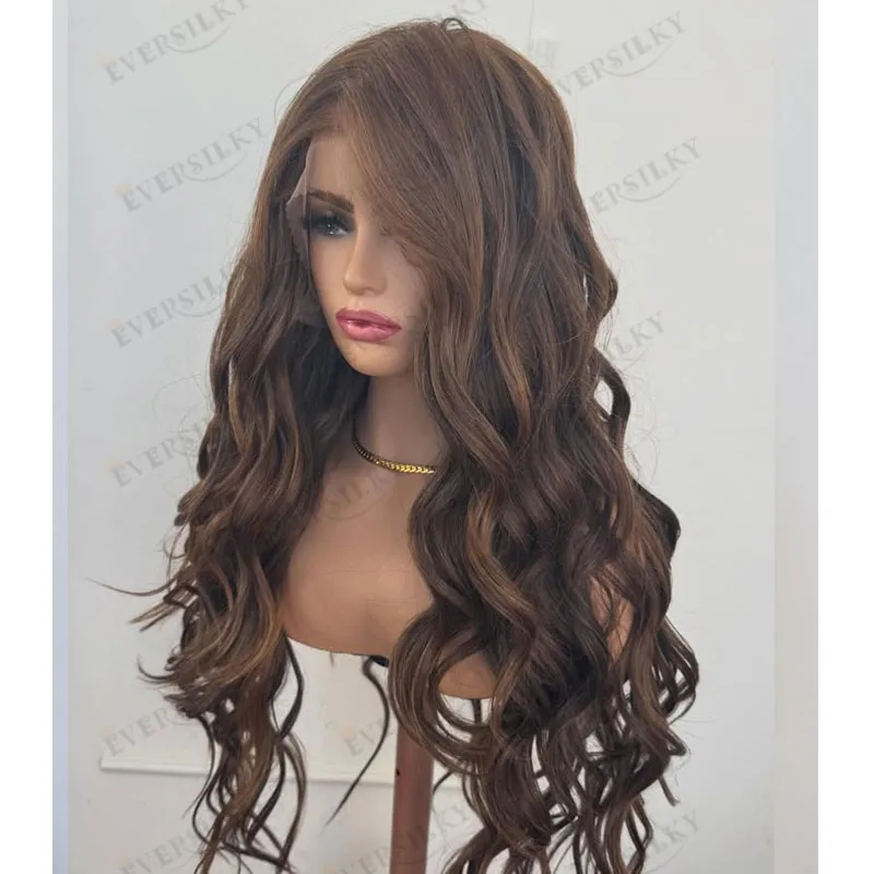 Dark Auburn Brown Highlight 100% Human Hair Long Natural Body Filp Wave 5x5 HD Glueless Lace Wigs for Black Women Bleached Knots
Dark Auburn Brown Highlight 100% Human Hair Long Natural Body Filp Wave 5x5 HD Glueless Lace Wigs for Black Women Bleached Knots