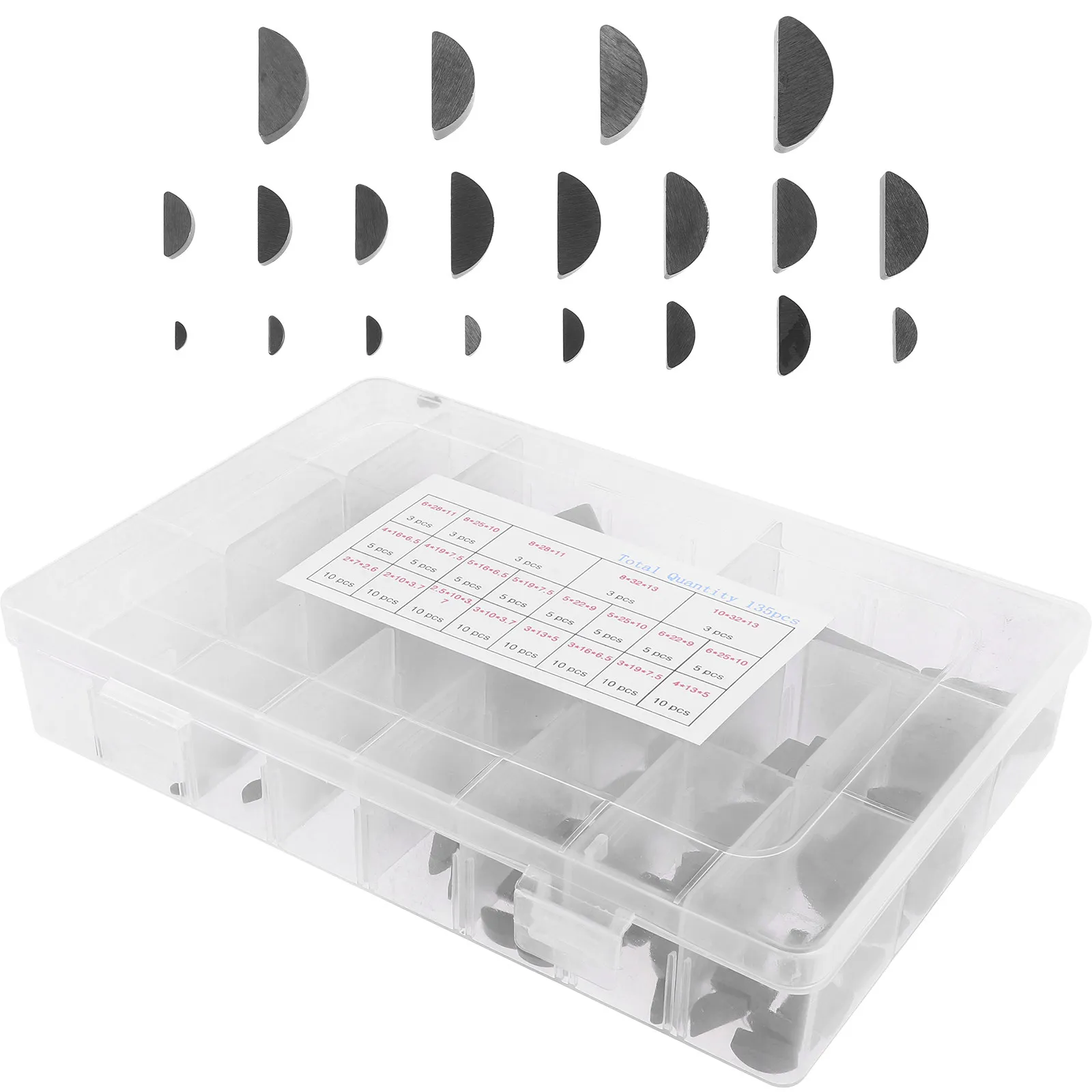 1 Box Woodruff Key Assortment Carbon Steel Semicircle Replacement Half Moon Keys for Pulley Shaft Repair Mechanical Applications
1 Box Woodruff Key Assortment Carbon Steel Semicircle Replacement Half Moon Keys for Pulley Shaft Repair Mechanical Applications