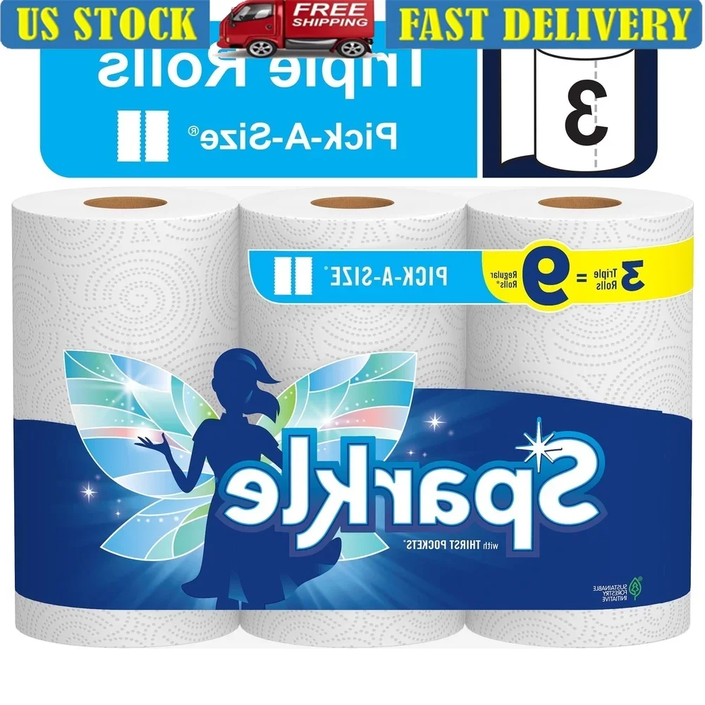 Pick-a-Size Paper Towels 3 Triple Rolls Strong Absorbent 2-Ply Perforated Sheets Ideal Cleaning Household Messes Kitchen DIY
Pick-a-Size Paper Towels 3 Triple Rolls Strong Absorbent 2-Ply Perforated Sheets Ideal Cleaning Household Messes Kitchen DIY