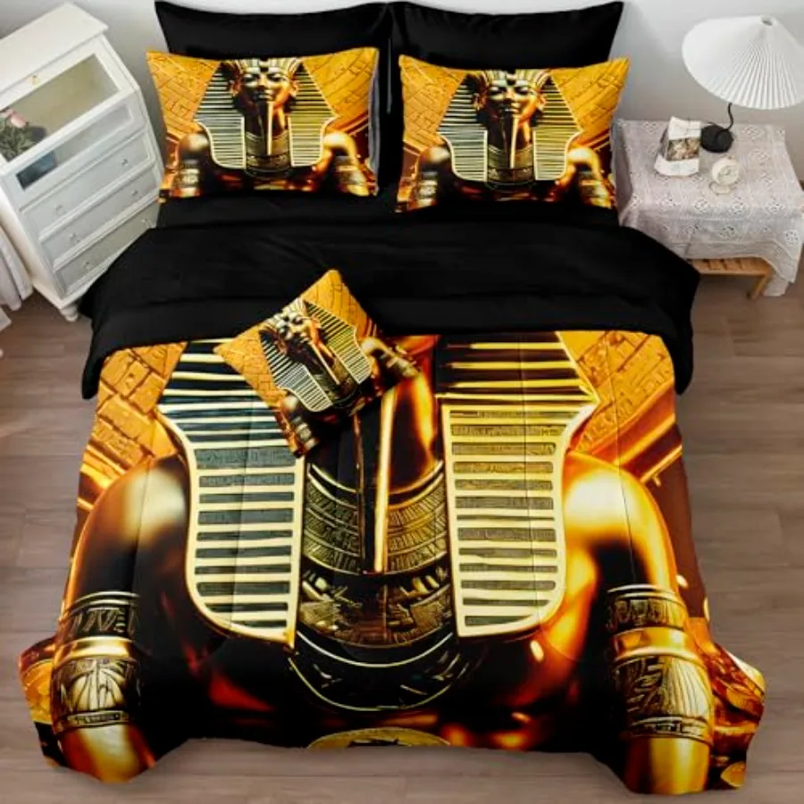 Gold Ancient Egypt Comforter Set Size 8 Pcs Bed in A Bag Pharaoh Egyptian Pyramids Bedding Comforter Set Vintage Exotic Tribal
Gold Ancient Egypt Comforter Set Size 8 Pcs Bed in A Bag Pharaoh Egyptian Pyramids Bedding Comforter Set Vintage Exotic Tribal