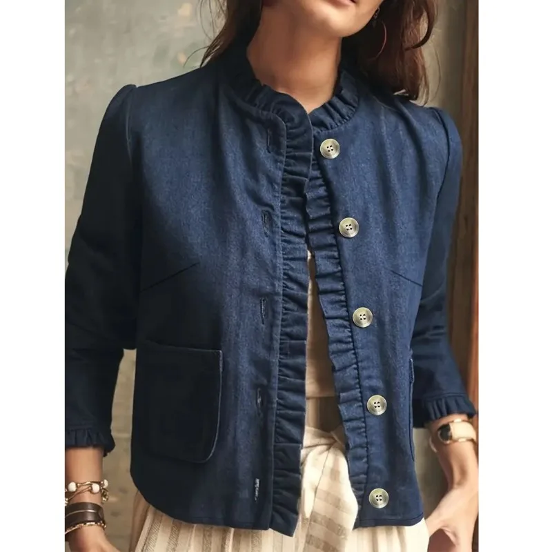 plus Size Women's Jacket Casual Loose Vintage Ruffle Collar Button Front Long Sleeve Fashion Outerwear Casual Coat
plus Size Women's Jacket Casual Loose Vintage Ruffle Collar Button Front Long Sleeve Fashion Outerwear Casual Coat
