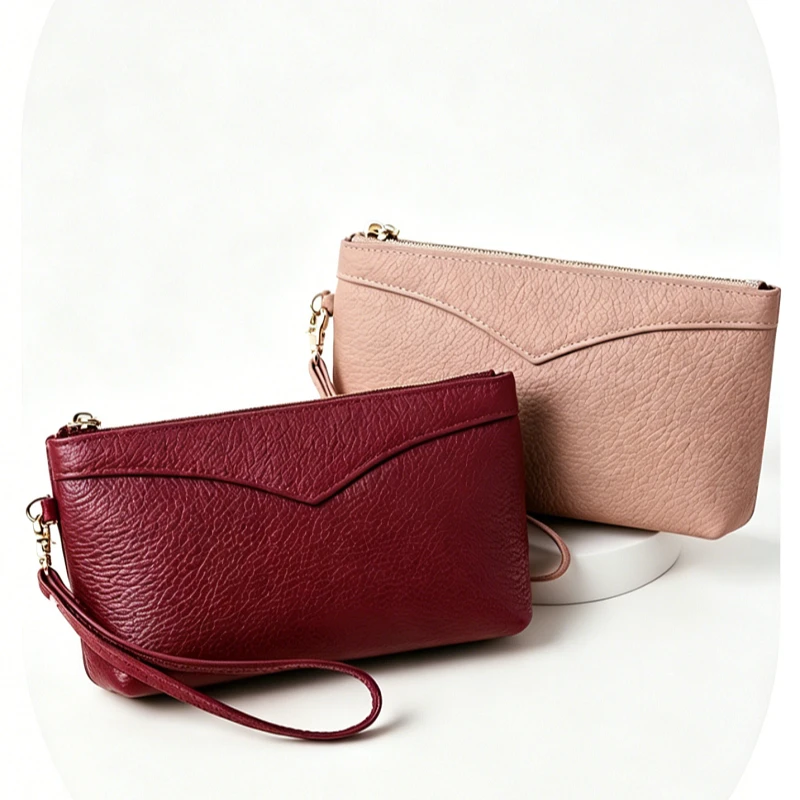 Minimalist Leather Hand Wristlet, Big Capacity Zipper Clutch Purse with Detachable Wrist Strap for Travel & Daily Essentials
Minimalist Leather Hand Wristlet, Big Capacity Zipper Clutch Purse with Detachable Wrist Strap for Travel & Daily Essentials