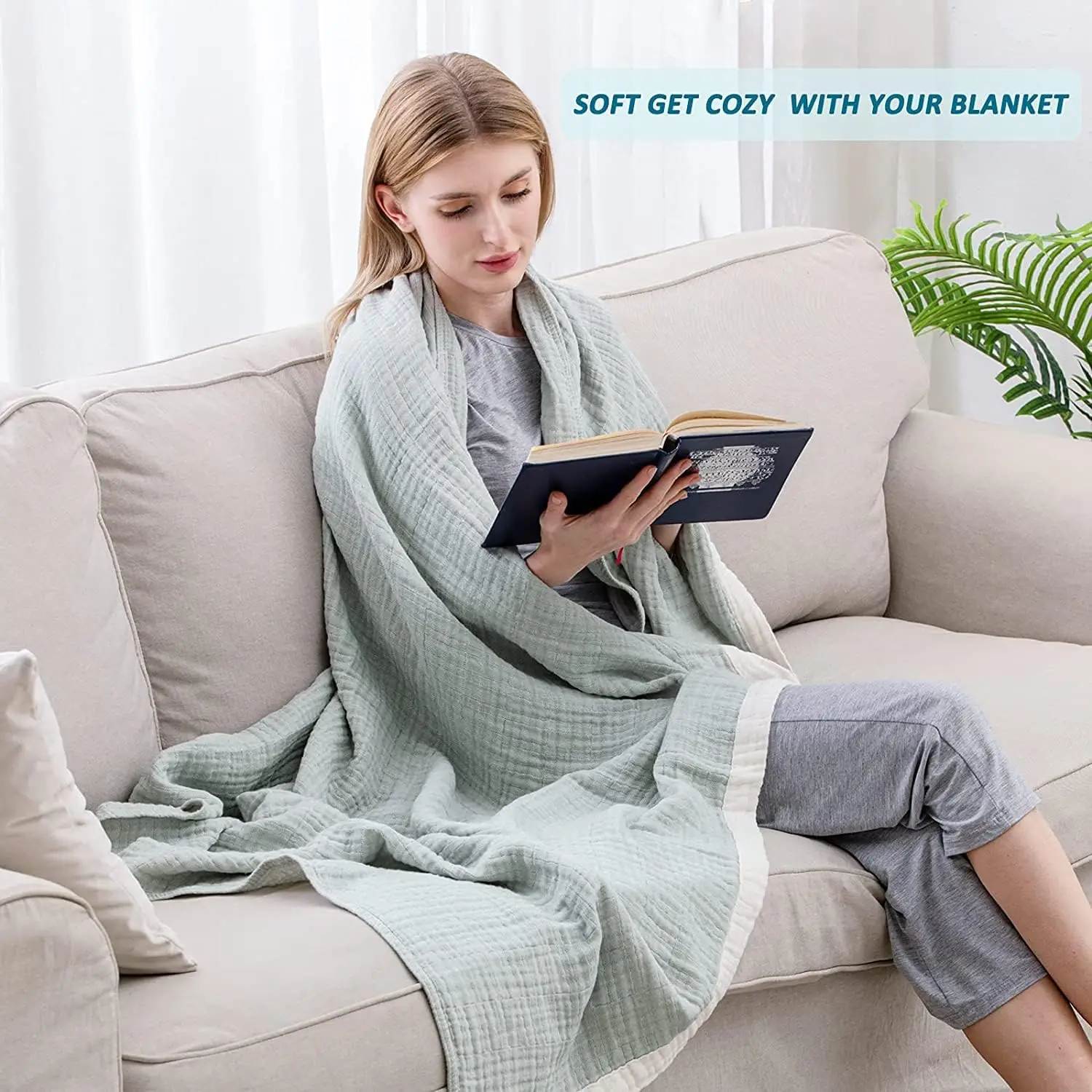 Soft Breathable Muslin Blanket, Machine Washable, Coffee Color, 100% Cotton, All Seasons, 90x102"
Soft Breathable Muslin Blanket, Machine Washable, Coffee Color, 100% Cotton, All Seasons, 90x102"