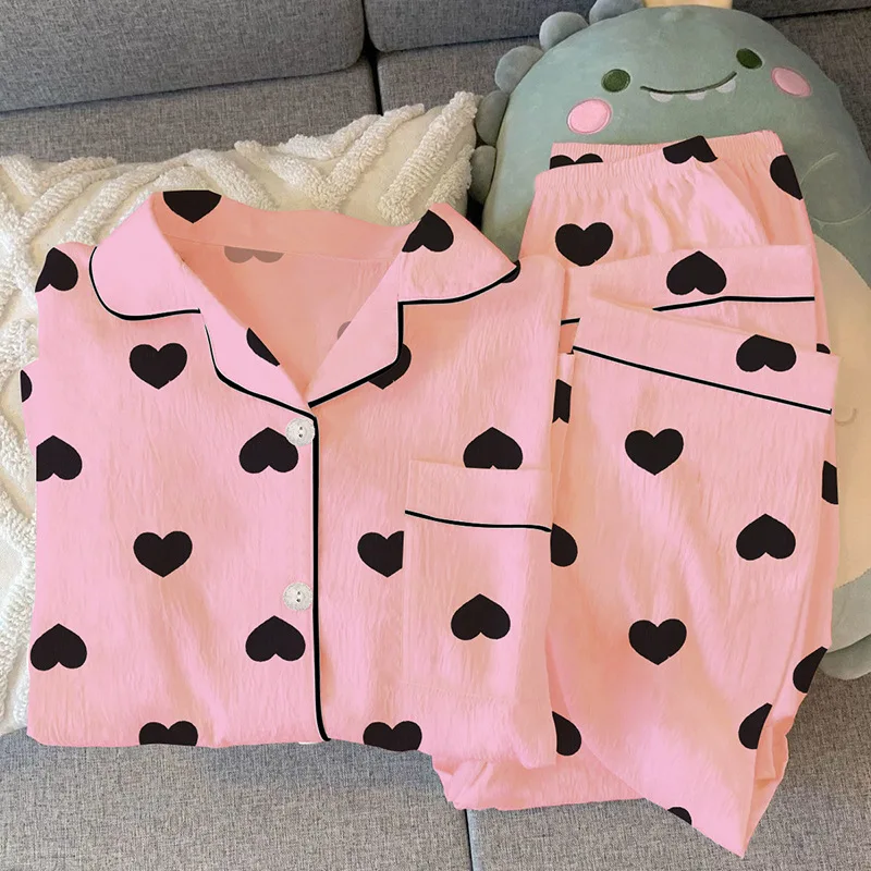 New Women's Spring and Autumn Simple Style Pajamas Homewear Set Teenage Student Sweet Senior Sense Pajamas Homewear Fashion Set
New Women's Spring and Autumn Simple Style Pajamas Homewear Set Teenage Student Sweet Senior Sense Pajamas Homewear Fashion Set