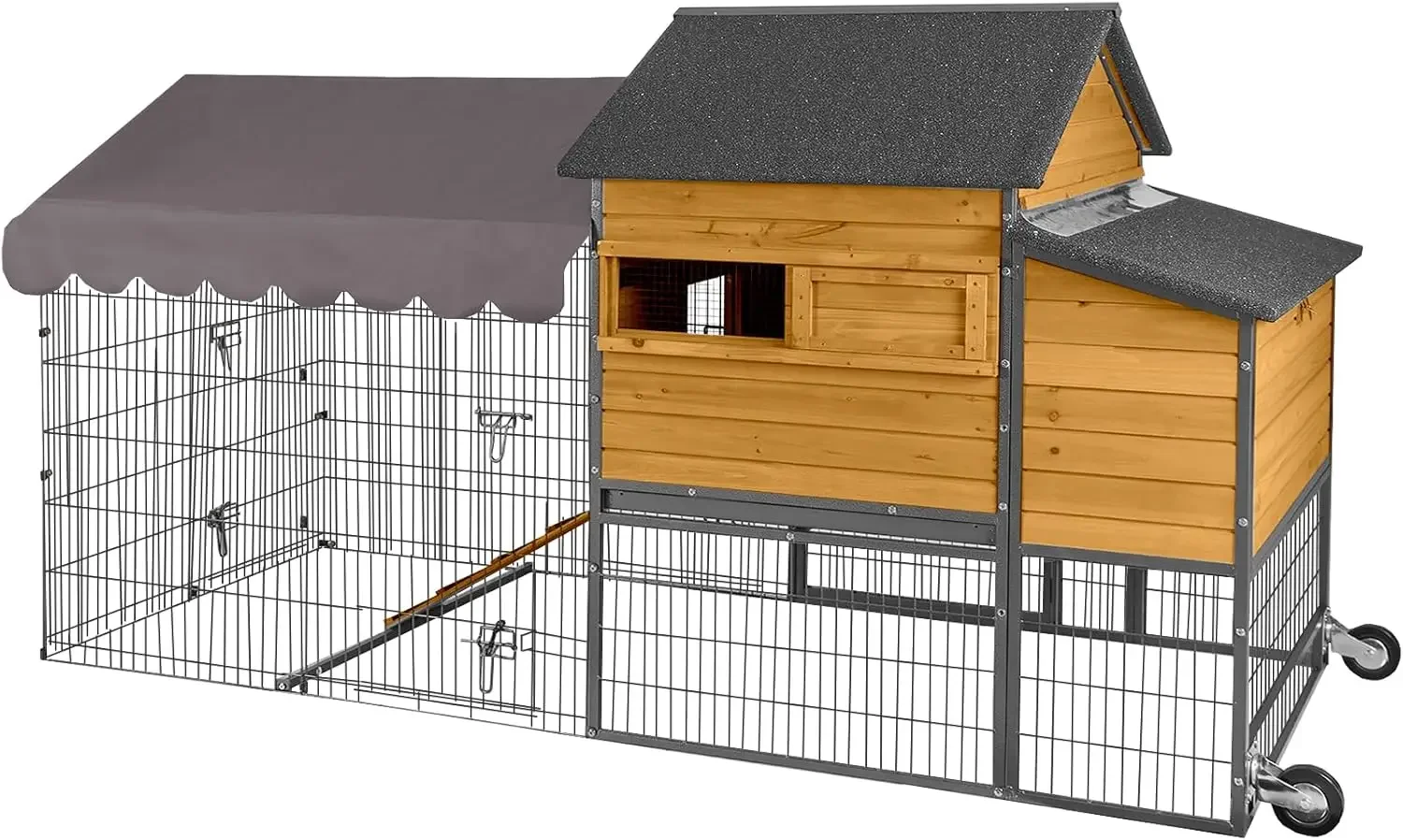 Aivituvin Chicken Coop 85" Large All-Steel Frame Hen House Mobile Poultry Cage with Nesting Box Metal Run,Waterproof Rain Cover
Aivituvin Chicken Coop 85" Large All-Steel Frame Hen House Mobile Poultry Cage with Nesting Box Metal Run,Waterproof Rain Cover