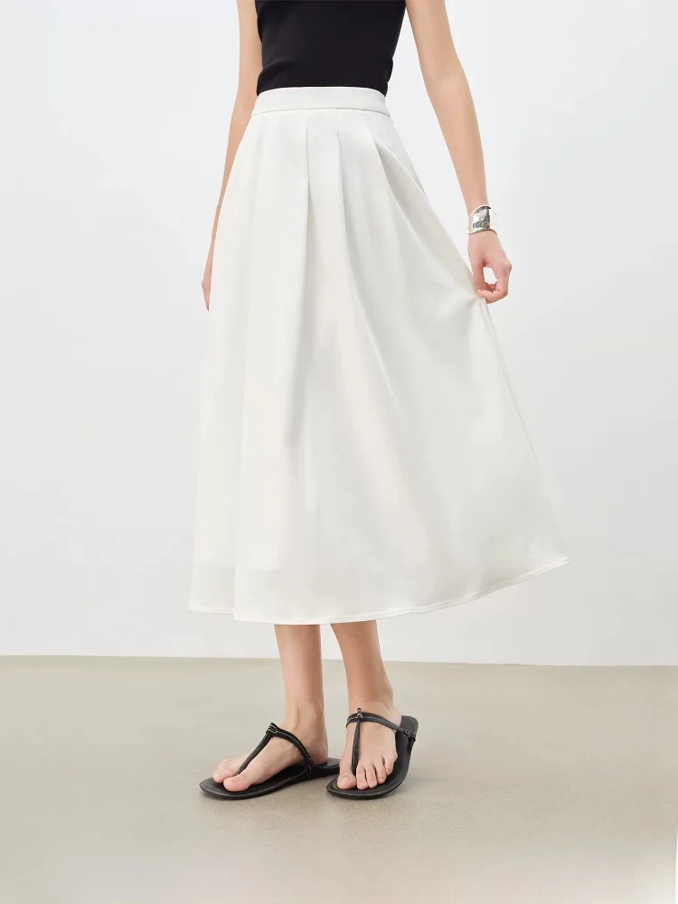 Elegant White Pleated Umbrella Skirt Women's Summer Simple Atmosphere A-Line Skirt Commute Style Midi Skirt
Elegant White Pleated Umbrella Skirt Women's Summer Simple Atmosphere A-Line Skirt Commute Style Midi Skirt