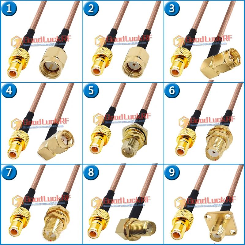 SMB Male to SMA Male RPSMA RP-SMA RP SMA Female Right Angle 90 Degree Washer Nut Flange 50ohm Pigtail Jumper RG316 Extend Cable
SMB Male to SMA Male RPSMA RP-SMA RP SMA Female Right Angle 90 Degree Washer Nut Flange 50ohm Pigtail Jumper RG316 Extend Cable