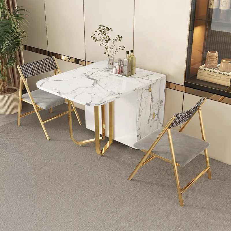 Movable Folding Dining Table with Storage Rack and 2 Drawers Versatile Kitchen Table and Metal Folding Dining Chairs
Movable Folding Dining Table with Storage Rack and 2 Drawers Versatile Kitchen Table and Metal Folding Dining Chairs