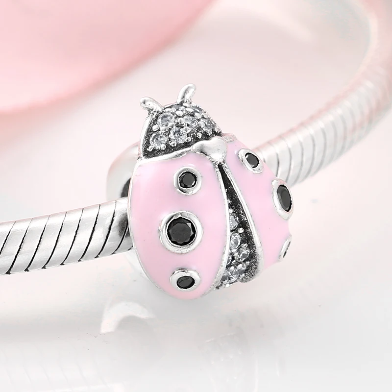 925 Sterling Silver Pink Ladybug Insect Spacer Bead Pendant Charm Bead Fit Original Bracelet DIY Accessories
925 Sterling Silver Pink Ladybug Insect Spacer Bead Pendant Charm Bead Fit Original Bracelet DIY Accessories