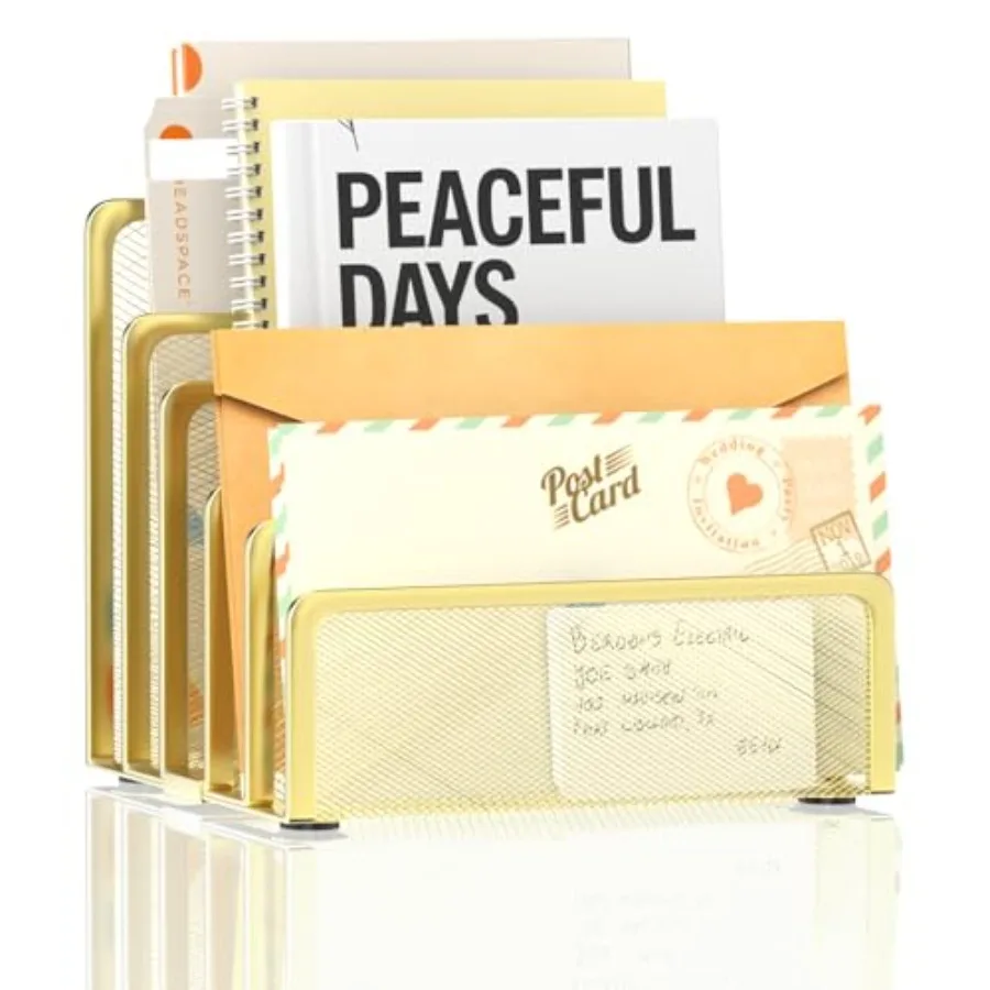 Mail Organizer Countertop with 5 Slot, Metal Mail Holder for Desk, File Holder Letter Sorter for Envelope, Bill and Document
Mail Organizer Countertop with 5 Slot, Metal Mail Holder for Desk, File Holder Letter Sorter for Envelope, Bill and Document