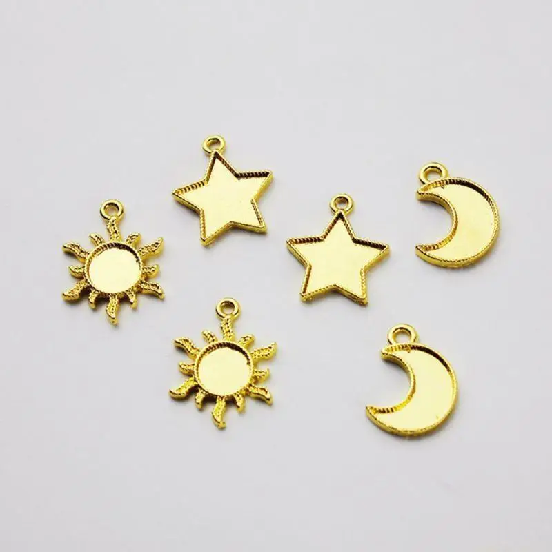 31BF 30 Pcs Metal Frame Star Moon for Sun Pendant Open Bezel Setting UV Resin Charm Jewelry Making Casting Craft DIY
31BF 30 Pcs Metal Frame Star Moon for Sun Pendant Open Bezel Setting UV Resin Charm Jewelry Making Casting Craft DIY